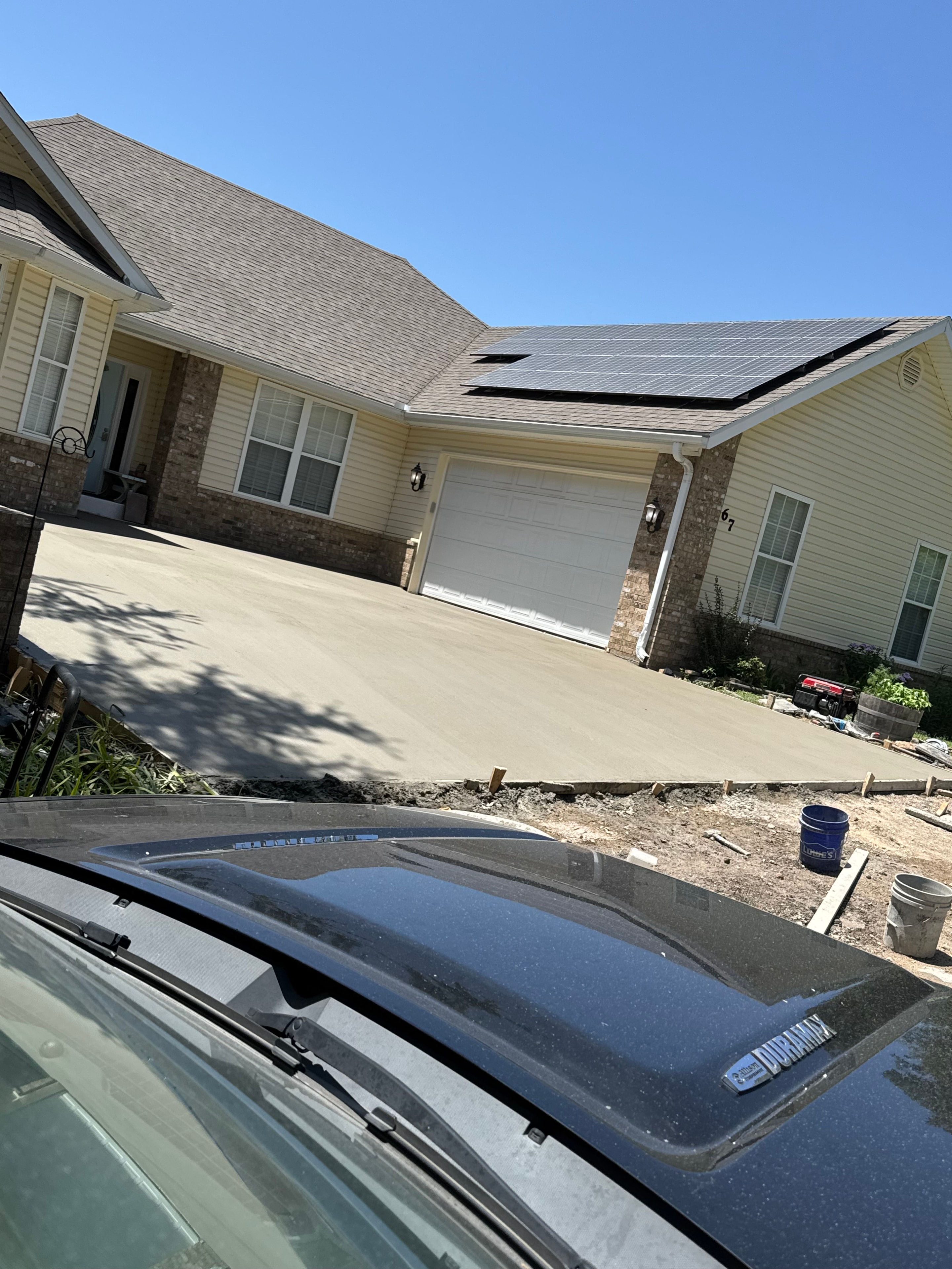 Concrete sidewalk and curb installation