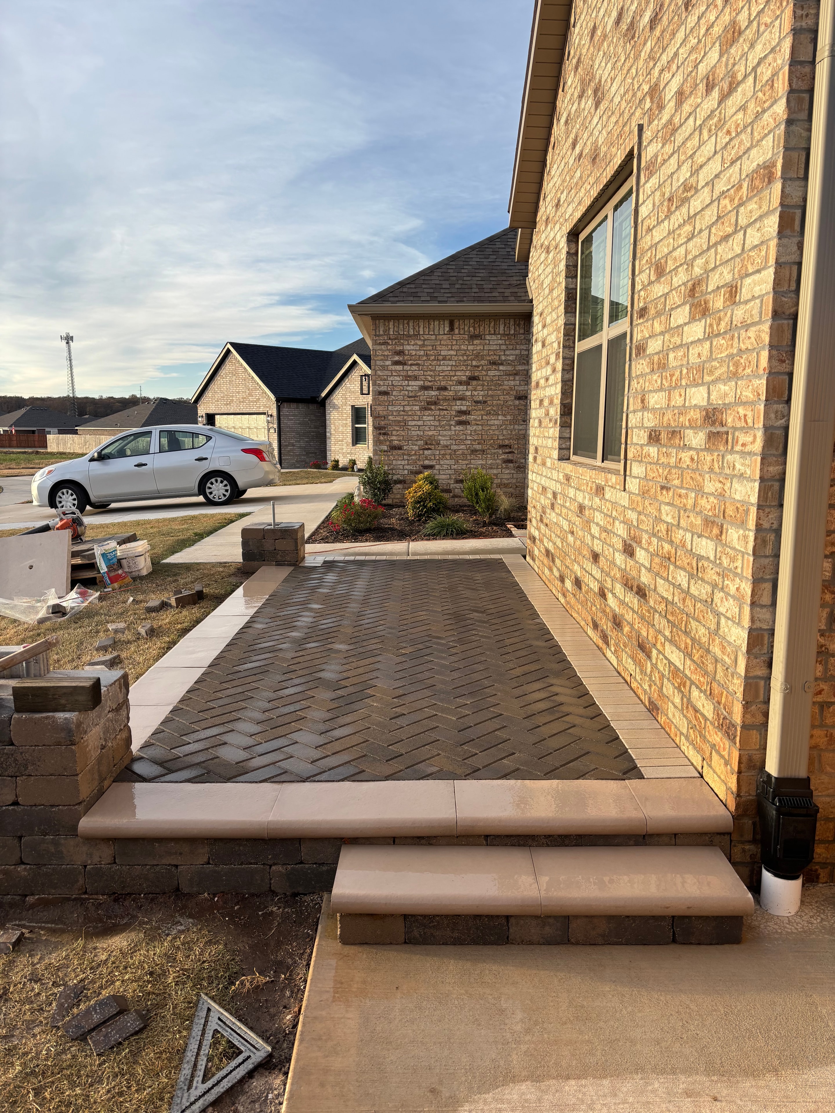 Concrete driveway apron and approach work