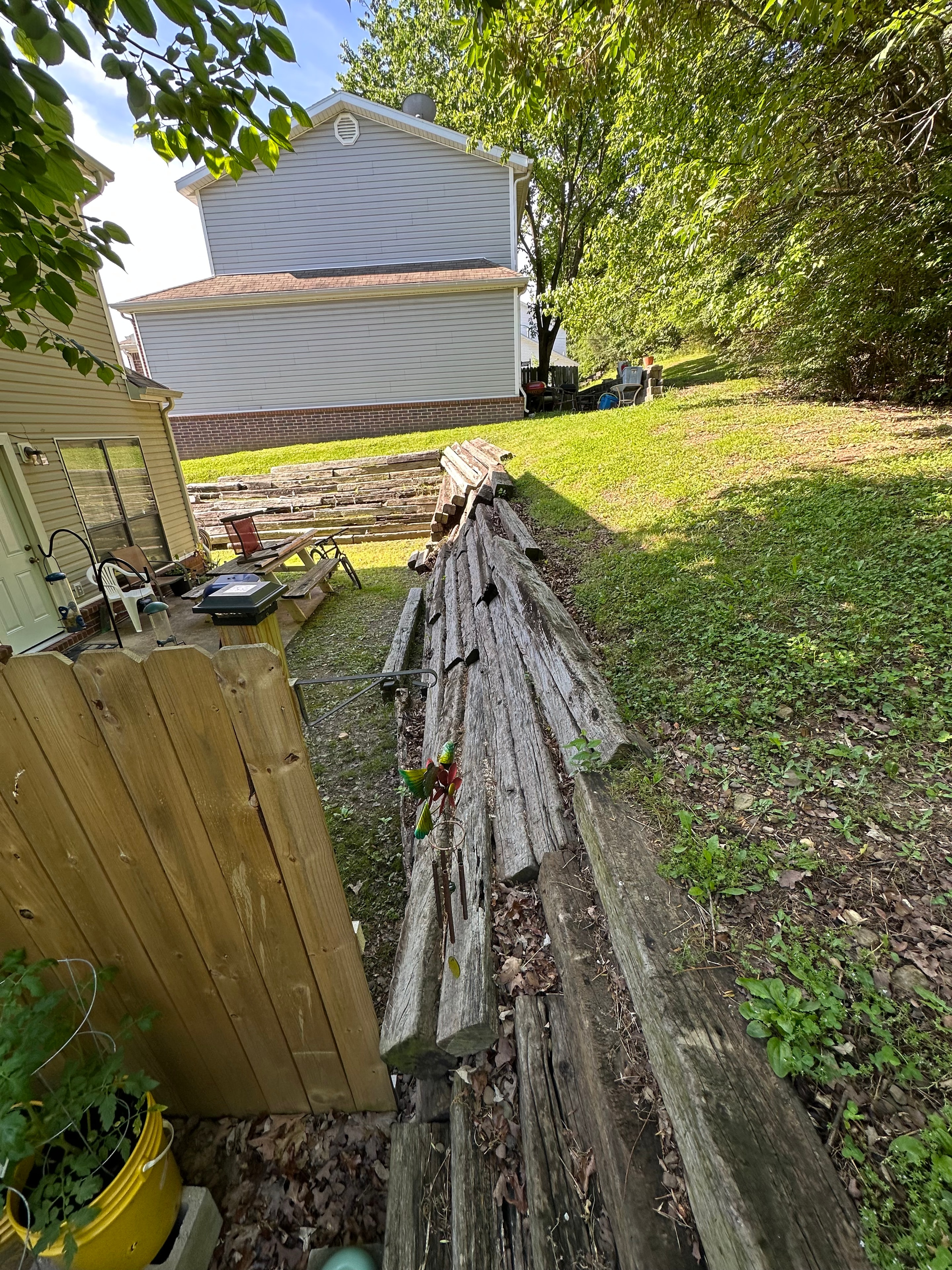 Retaining wall block work on residential property