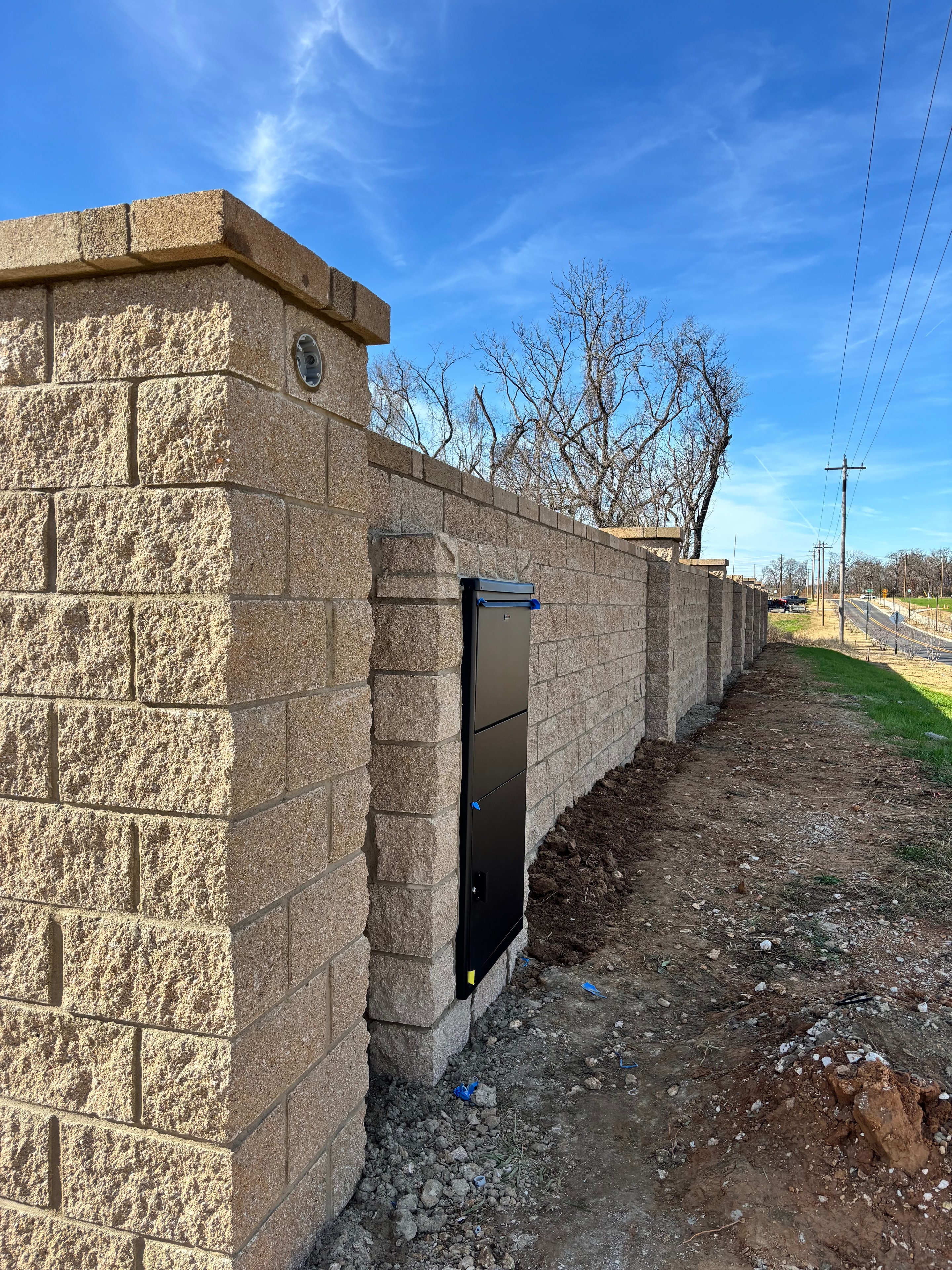 Outdoor retaining walls and paved surfaces