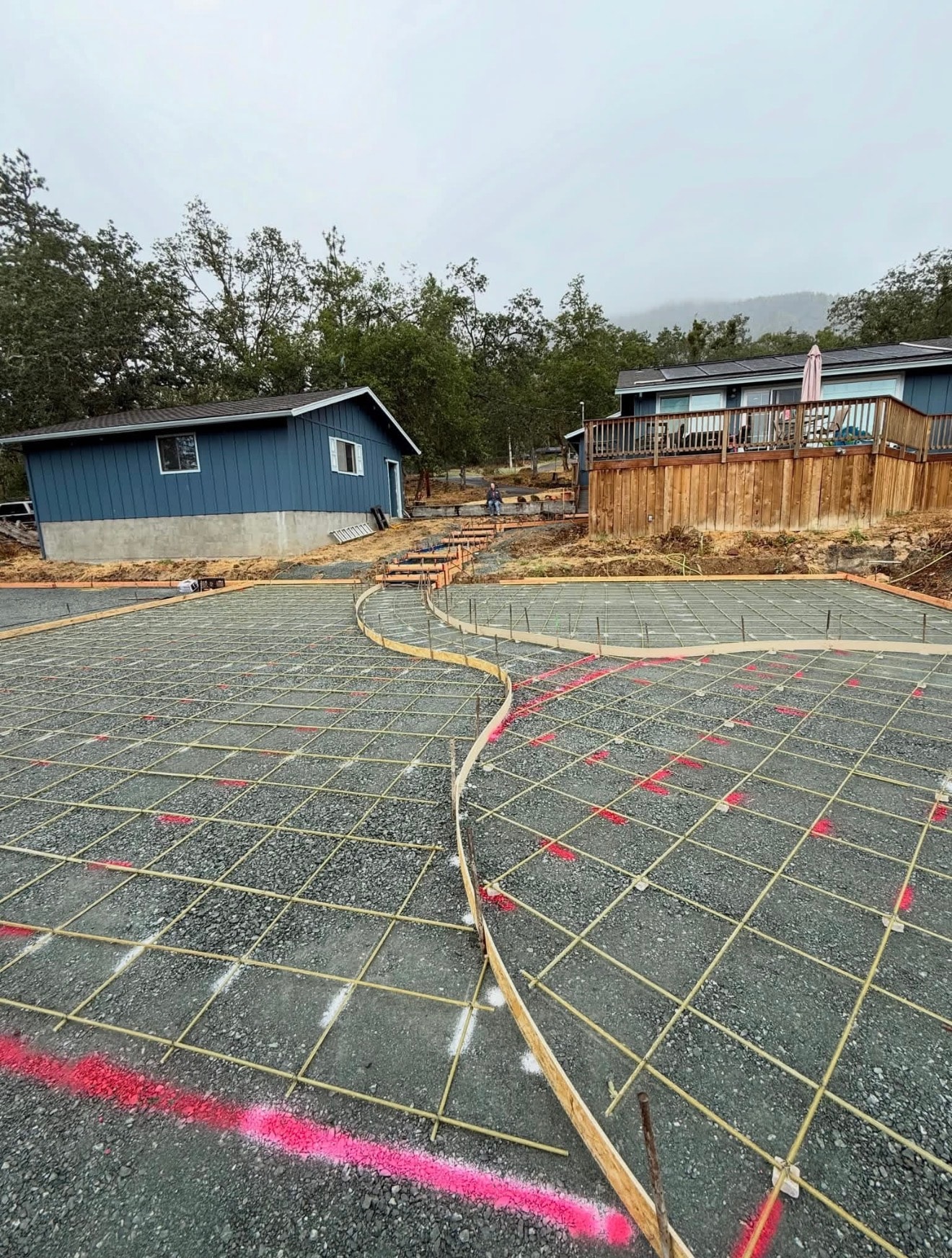 Concrete patio and walkway for outdoor living space
